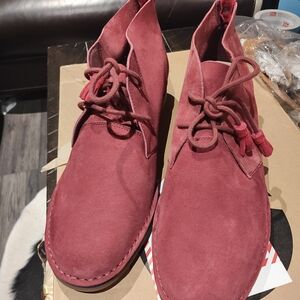 Hush Puppies Burgundy Suede Ankle Boots